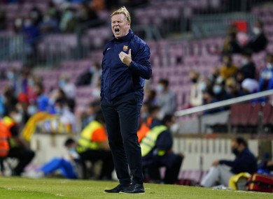 Ronald Koeman looks on at his side's clash with Granada.