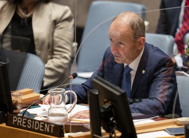 The Taoiseach speaking at the UN Security Council in New York today.