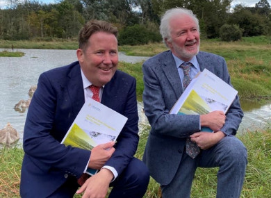 Junior minister Malcolm Noonan, right, alongside Housing Minister Darragh O’Brien.
