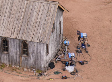 The film set at the Bonanza Creek Ranch in Santa Fe