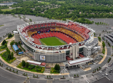 Washington's FedEx Field, which is scheduled to play host to the All Blacks this weekend.
