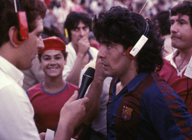 Diego Maradona as a Barcelona player in 1983.