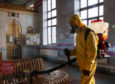 Russia's Emergencies Ministry carries out disinfection of the Savelovsky railway station: Russia, Ukraine and Romania have been registering the highest fatalities on the European continent.