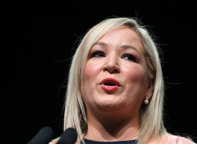Deputy leader Michelle O'Neill speaking at the party Ard Fhéis in Dublin.