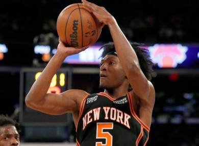 The Knicks defeated a Lebron-less Lakers side.