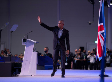 Former US President Barack Obama at the COP26 Climate Change Conference today.