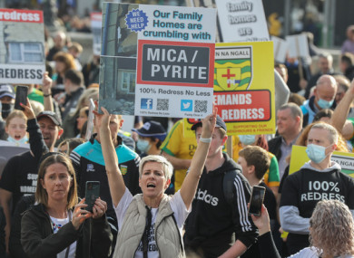 Mica protest in Dublin last month.