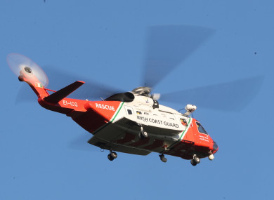 An Irish Coast Guard helicopter.