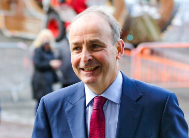 Taoiseach Micheál Martin arriving at Dublin Castle yesterday.