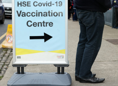 A sign for a vaccination centre offering booster jabs this morning
