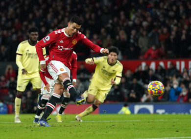 Ronaldo netted twice as United came from behind to beat Arsenal.
