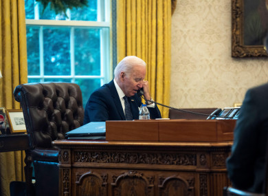President Joe Biden holds a call with President Volodymyr Zelenskyy of Ukraine to discuss Russia's military build-up on Ukraine's borders today.