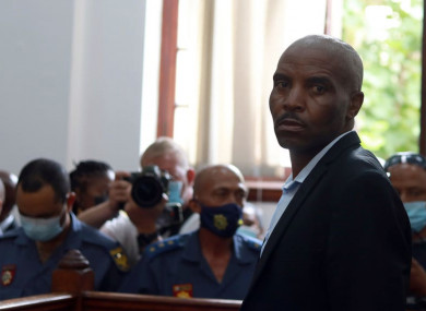 Zandile Mafe in the magistrates court in Cape Town, South Africa today.