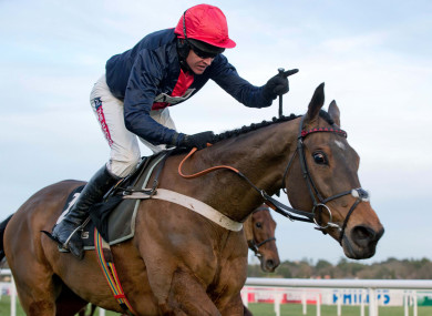 Barry Geraghty celebrates on Bobs Worth.