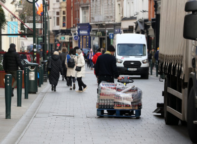 Deliveries to pubs in Dublin yesterday morning.