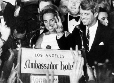 Ethel Kennedy, Senator Robert F. Kennedy, at the Ambassador Hotel just before he was assassinated, Los Angeles, California.