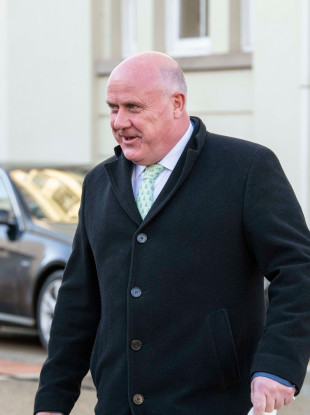 Galway East Independent TD Noel Grealish (55) leaves Galway District Court this morning.