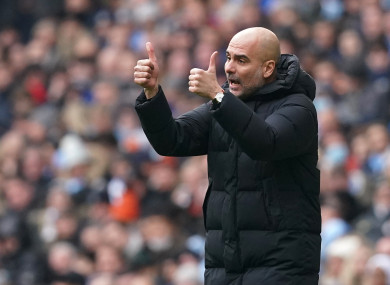 Man City boss Pep Guardiola.