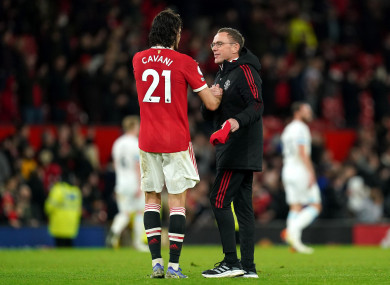 Edinson Cavani and Ralf Rangnick.