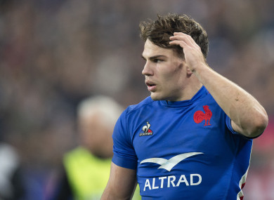 Antoine Dupont in action for France.