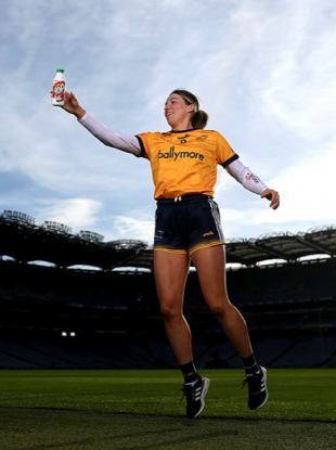 In attendance at a photocall to announce that Yoplait are the new sponsors of the LGFA’s Third-Level Championships is DCU & Dublin's Jennifer Dunne.