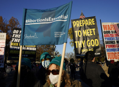 Demonstrators from both sides of the abortion debate in Washington, DC, last month.
