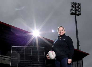 Niamh Briggs pictured as Pinergy announced their long-term support for Munster Rugby’s sustainability strategy.