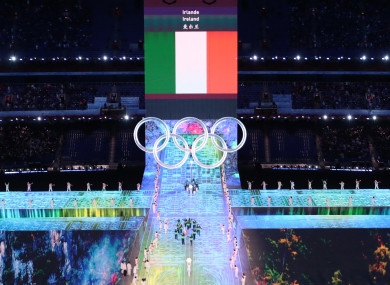 Team Ireland during the opening ceremony.