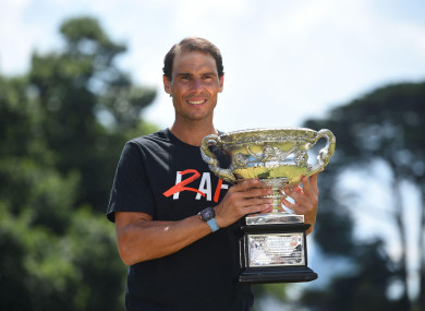 Rafael Nadal pictured in Melbourne earlier this week following his victory at the Australian Open.