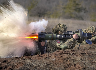 A Ukrainian serviceman fires an anti-tank weapon in Donetsk (file photo)