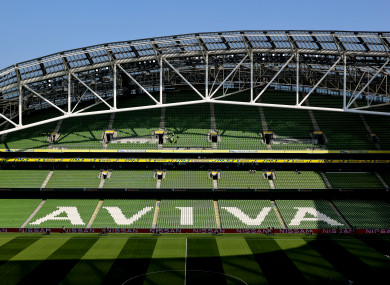 A view of the Aviva Stadium.