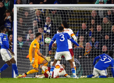 Action from the King Power stadium.