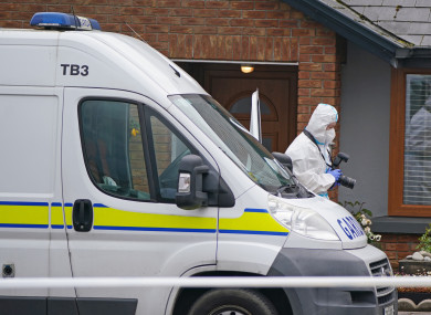Gardaí at the scene in Connaughton Road, Sligo yesterday.