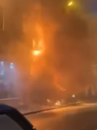 A screenshot of a video which has been widely shared on social media of the incident.