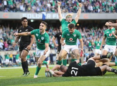 Ireland beat New Zealand for the first time ever at Soldier Field in Chicago.