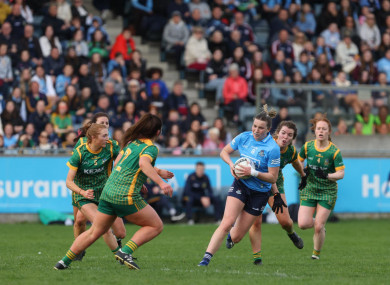 Dublin's Jennifer Dunne on the attack. Credit: Damien Eagers.