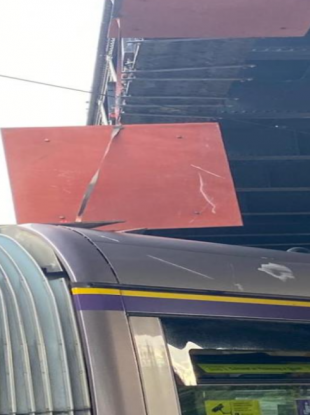Damage to the bridge after the incident