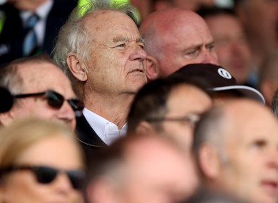 Bill Murray pictured at Semple Stadium last weekend watching Galway vs Cork in the GAA All-Ireland Senior Hurling Championship Quarter-Final.