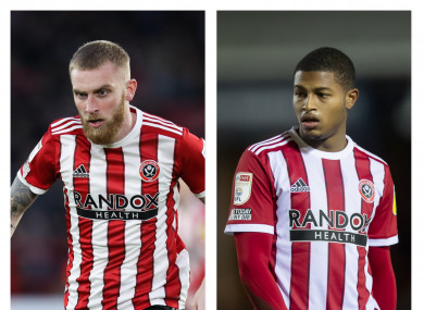 Ollie McBurnie (L) and Rhian Brewster).