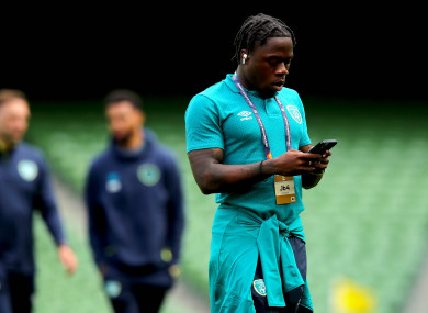 Michael Obafemi ahead of kick off in Dublin.