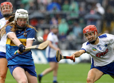 Tipperary's Niamh Tracey and Lorraine Bray of Waterford.