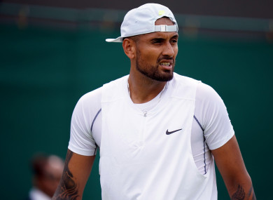 Nick Kyrgios during his match against Paul Jubb.