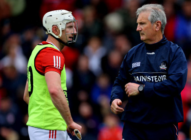 Cork’s Patrick Horgan and manager Kieran Kingston.