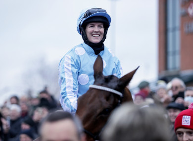 Rachael Blackmore after Honeysuckle's Fairyhouse win last year.