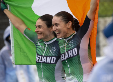 Ireland's Katie George Dunlevy and Eve McCrystal celebrate (file pic).
