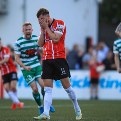Derry's Will Patching misses a penalty.