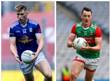 Cavan's Paddy Lynch and Mayo's Diarmuid O'Connor.