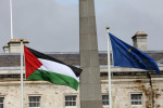 Palestinian flag raised beside European Union flag at Leinster House