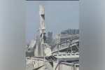 Image of the damaged Holy Family Catholic church in Gaza