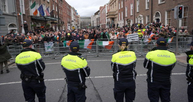 Gardaí braced for a storm outside the Dáil today - but the protest quickly fizzled out